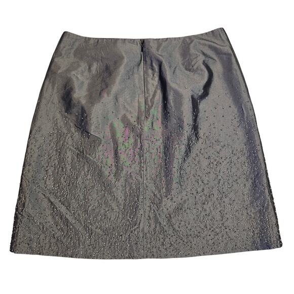 GAP Beaded Metallic Gray Mini Skirt Size 10 Y2K Metallic Holiday Evening Party - Picture 2 of 5